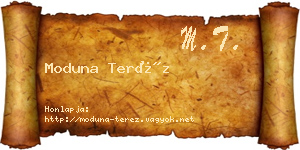 Moduna Teréz névjegykártya