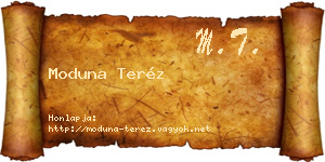Moduna Teréz névjegykártya
